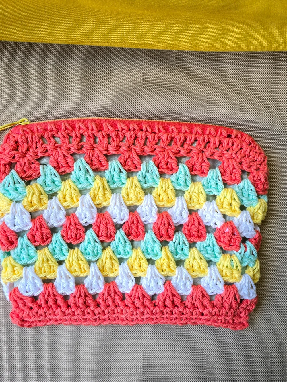 Handmade Crocheted Cotton Zipper Pouch